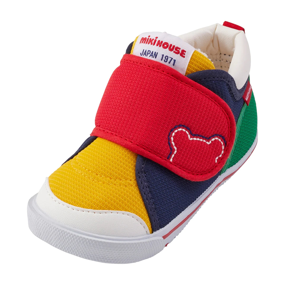 >Miki House Kids My Second Walker Shoes -Colorblock