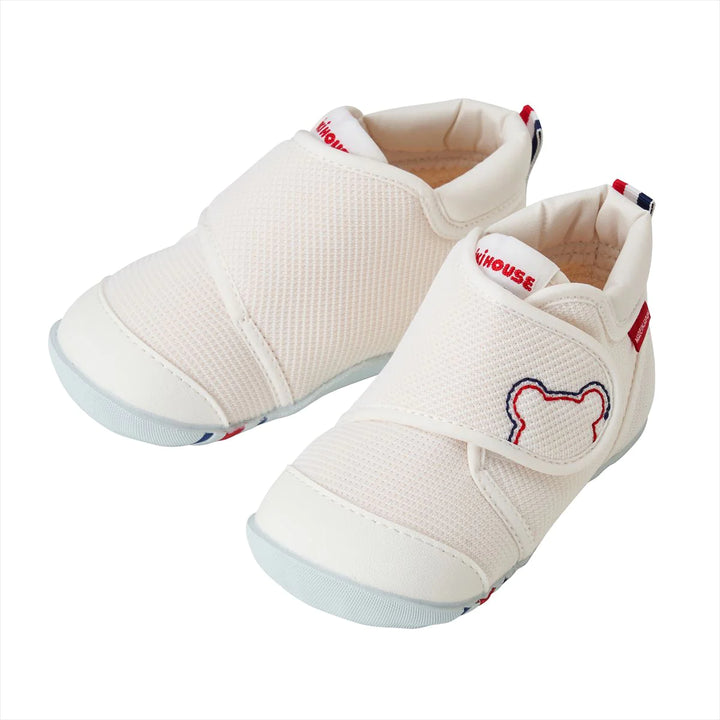 Miki House My First Walker Shoes - Classic White