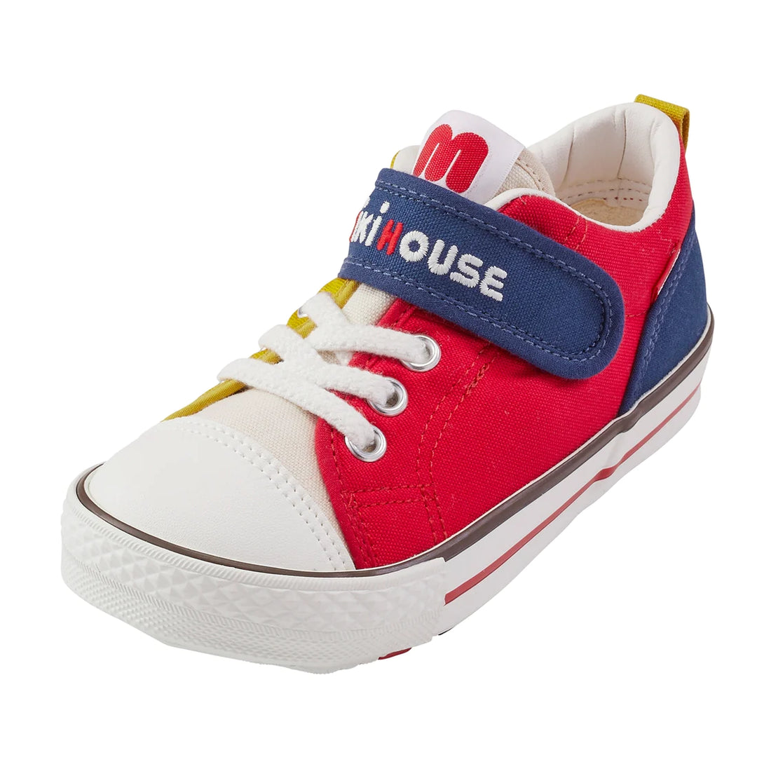 >Miki House Kids Classic Low Top Shoes - Red/Yellow