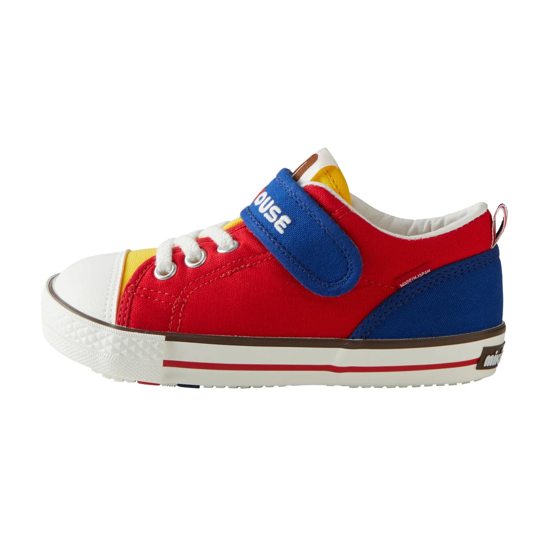 >Miki House Kids Classic Low Top Shoes - Red/Yellow/Green