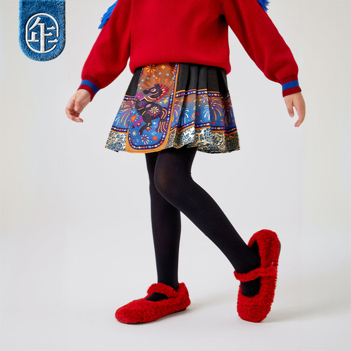 >Nian 年衣 盛世跃马短裙 - 河豚黑