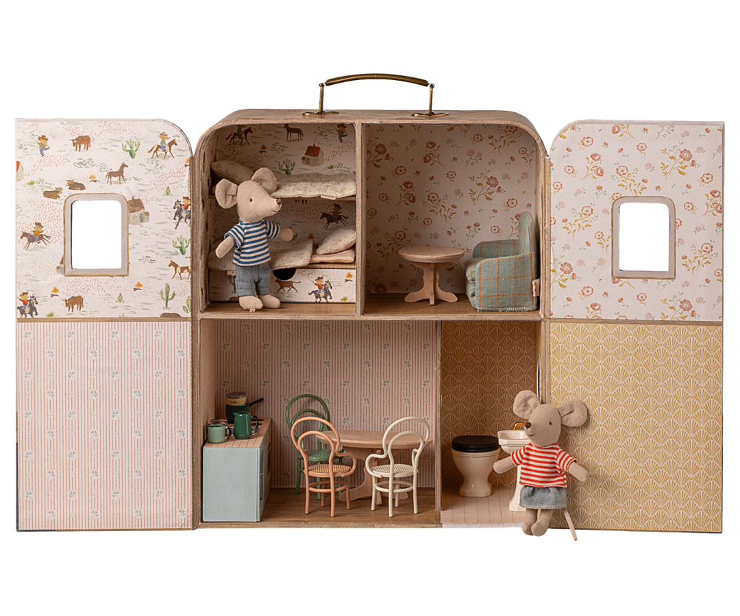 Maileg Suitcasa, Little Sister and Brother Mouse