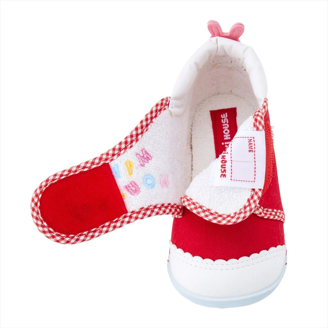 >Miki House Kids My First Walker Shoes Bunny Denim - Red