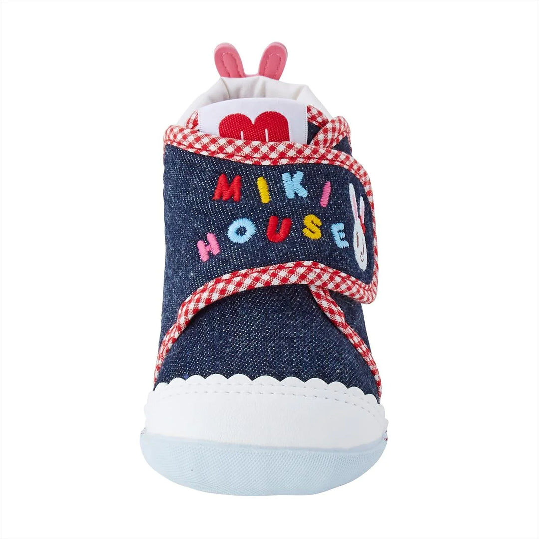 >Miki House Kids My First Walker Shoes Bunny Denim - Indigo