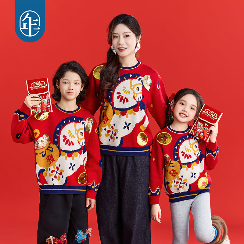 >Nian 年衣 马上有钱毛衣 - 年衣红