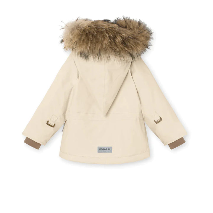 MINI A TURE Kids WANG Winter Jacket w/ Fur Hat in Angora Cream