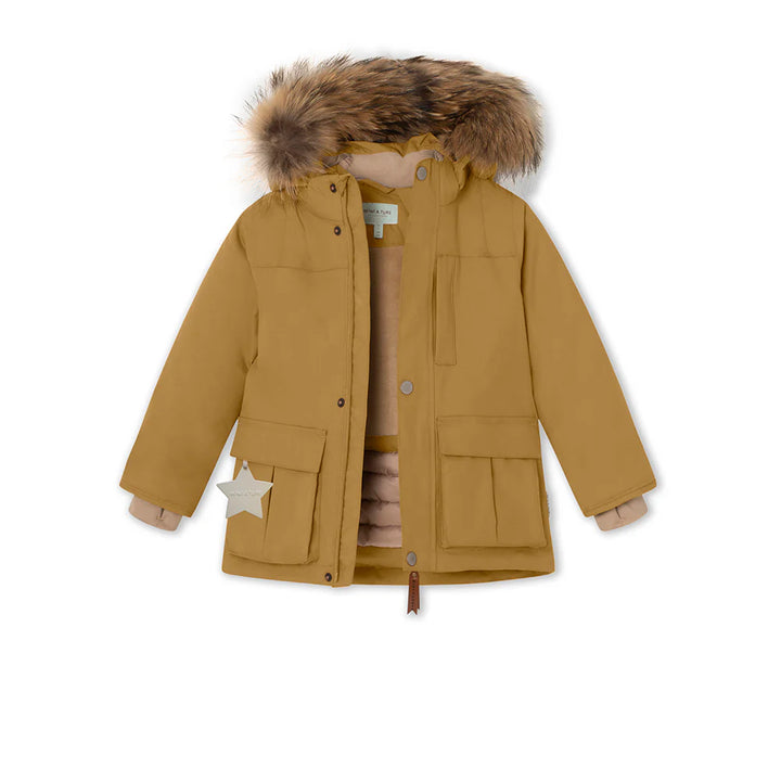 MINI A TURE Kids MATKASTORIO Winter Jacket w/ Fur Hat - Medal Bronze