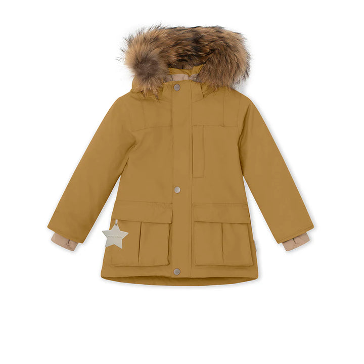 MINI A TURE Kids MATKASTORIO Winter Jacket w/ Fur Hat - Medal Bronze