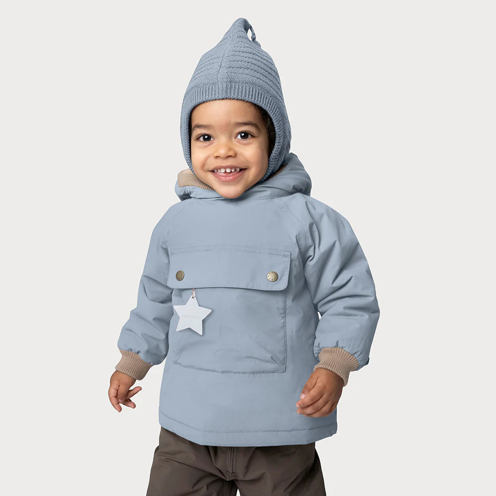 MINI A TURE Baby MATJUEL Wool Fleece Hood - Citadel Blue