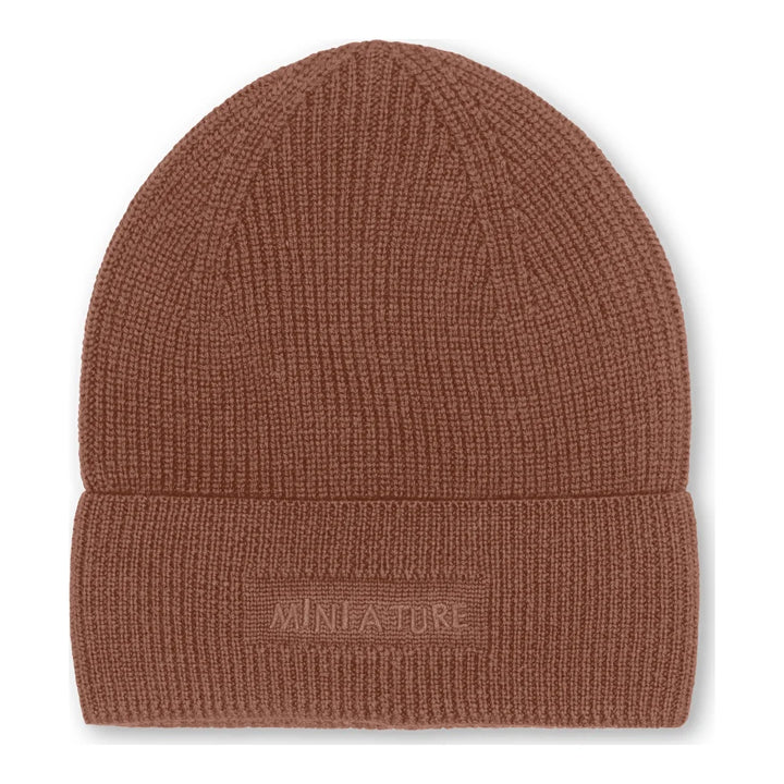 MINI A TURE Kids MATBOJE Wool Beanie - Rootbeer Brown
