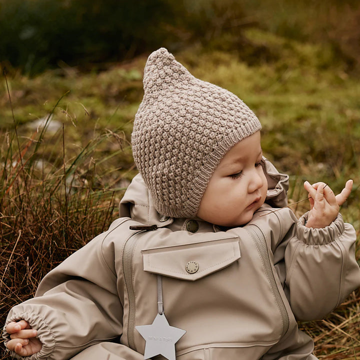 MINI A TURE Baby MATKLINTE Wool Hood - Light Plum