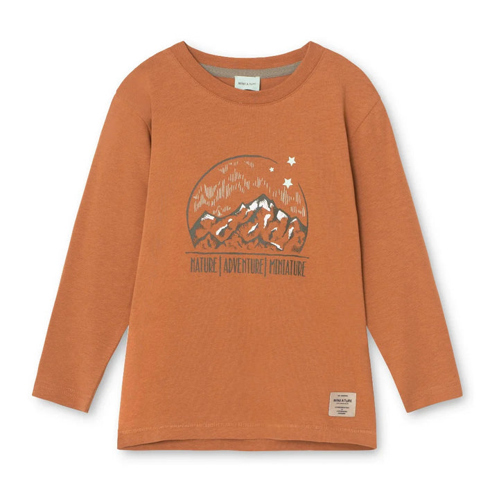 MINI A TURE Kids MATCHAPTER Long Sleeve T-Shirt - Pecan Brown