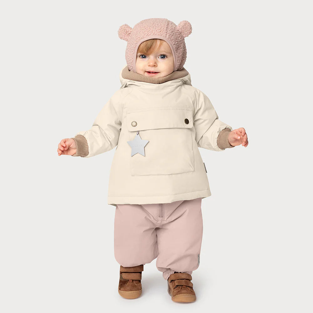 MINI A TURE Baby MATJEFFI Teddyfleece Elephant Hood - Adobe Rose