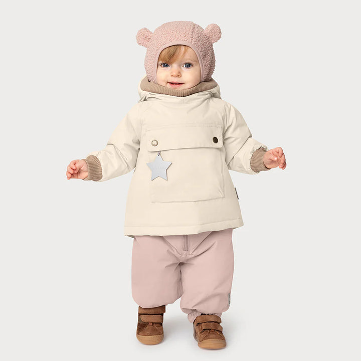 MINI A TURE Baby MATJEFFI Teddyfleece Elephant Hood - Adobe Rose