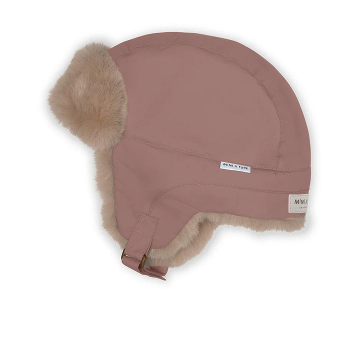 MINI A TURE Kids MATCRISTER Teddy Lined Winter Hood - Light Plum
