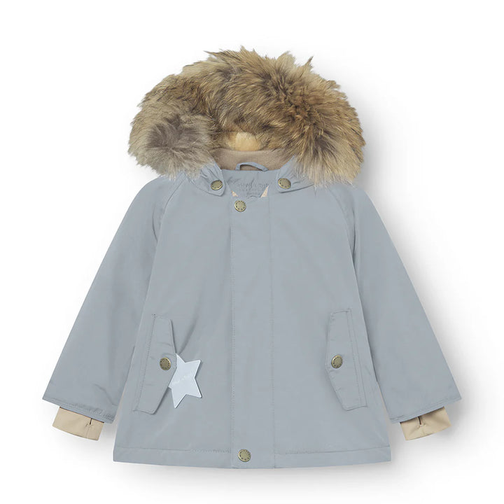 MINI A TURE Kids WALLY Winter Jacket w/ Fur Hat in Citadel Blue