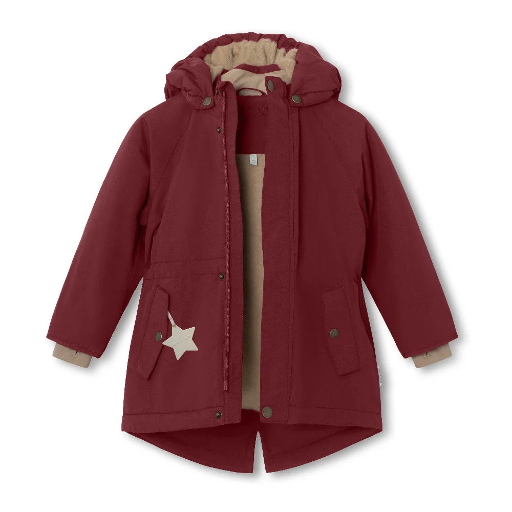 MINI A TURE Kids MATVIKANIA Fleece Lined Winter Jacket - Red Merlot