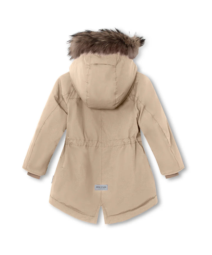 >MINI A TURE Kids Vikania Fleece Lined Winter Jacket w/ Fur - Savannah Tan