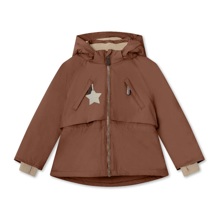 MINI A TURE Kids MATALGEANA Fleece Lined Winter Jacket - Rootbeer Brown