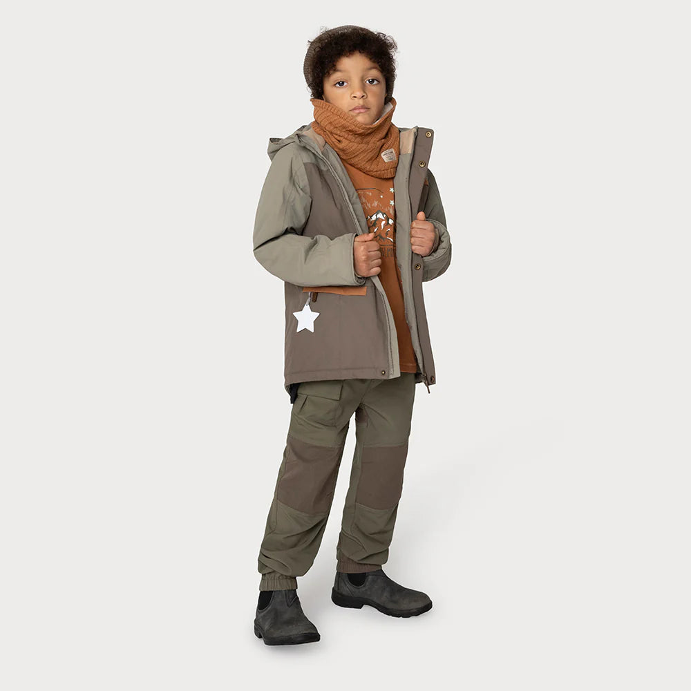 MINI A TURE Kids MATVESTYN Color-Block Winter Jacket - Morel Grey