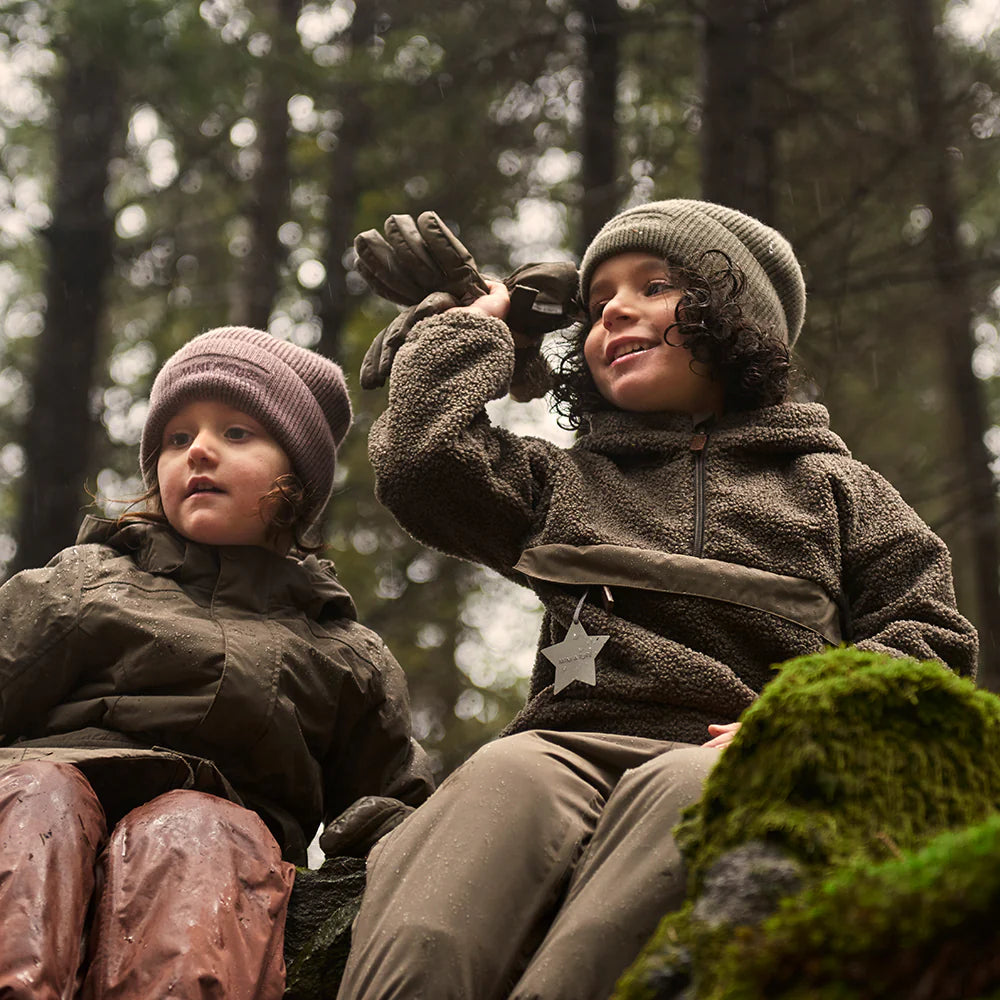 >MINI A TURE Kids MATARMAN Sherpa Anorak Jacket - Morel Grey