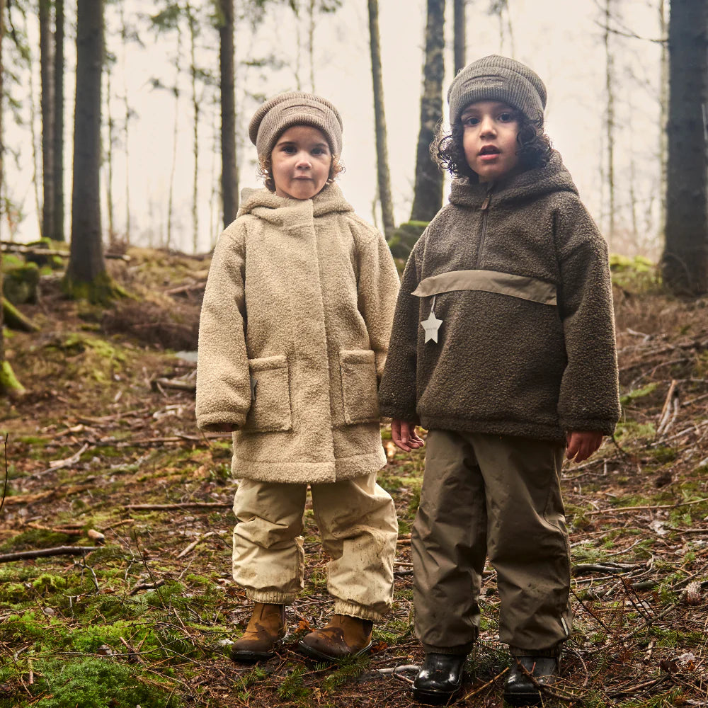 >MINI A TURE Kids MATARMAN Sherpa Anorak Jacket - Morel Grey