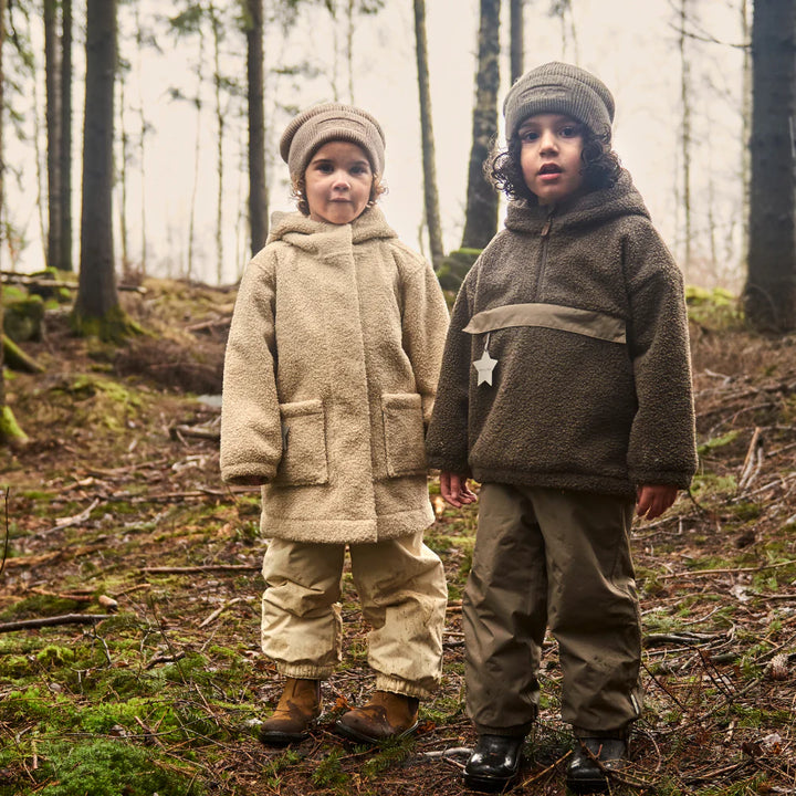 >MINI A TURE Kids MATARMAN Sherpa Anorak Jacket - Morel Grey