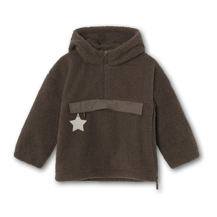 >MINI A TURE Kids MATARMAN Sherpa Anorak Jacket - Morel Grey