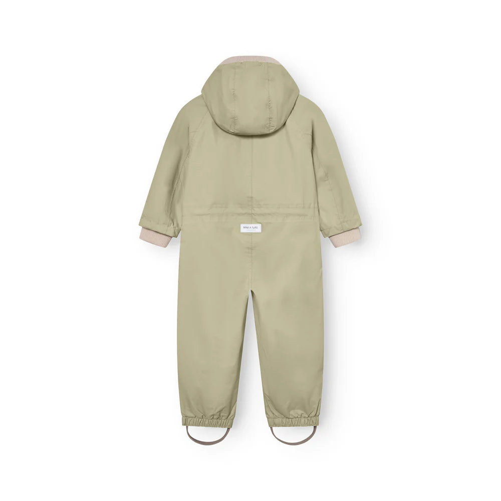 MINI A TURE Baby MATWISTO Fleece Lined Spring Coverall - Elm Green