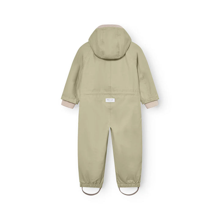 MINI A TURE Baby MATWISTO Fleece Lined Spring Coverall - Elm Green