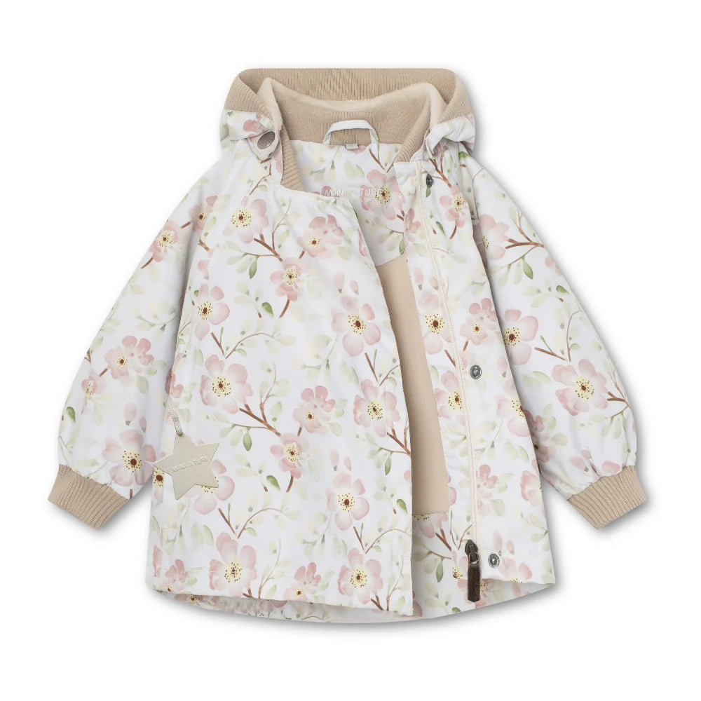 MINI A TURE Baby MATWAI Fleece Lined Printed Spring Jacket - Sakura Spring