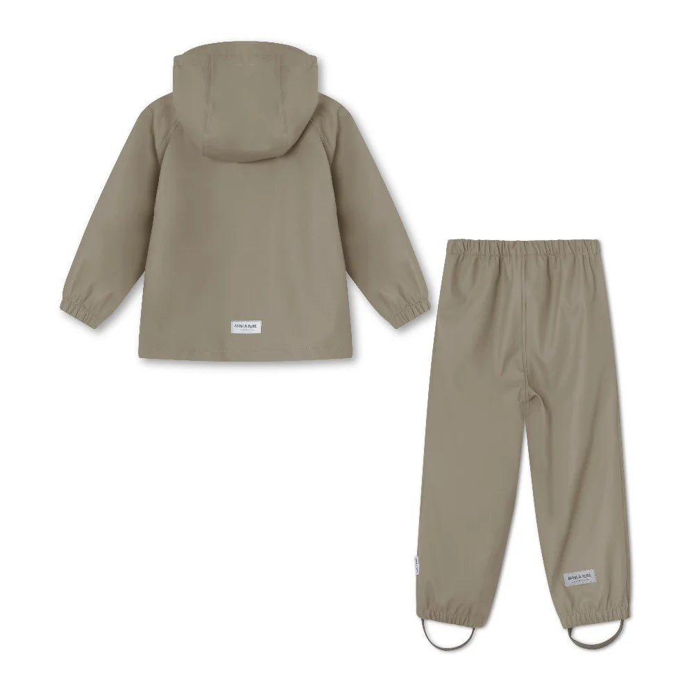 MINI A TURE Kids MATREINAR Rain Set - Grey Brown