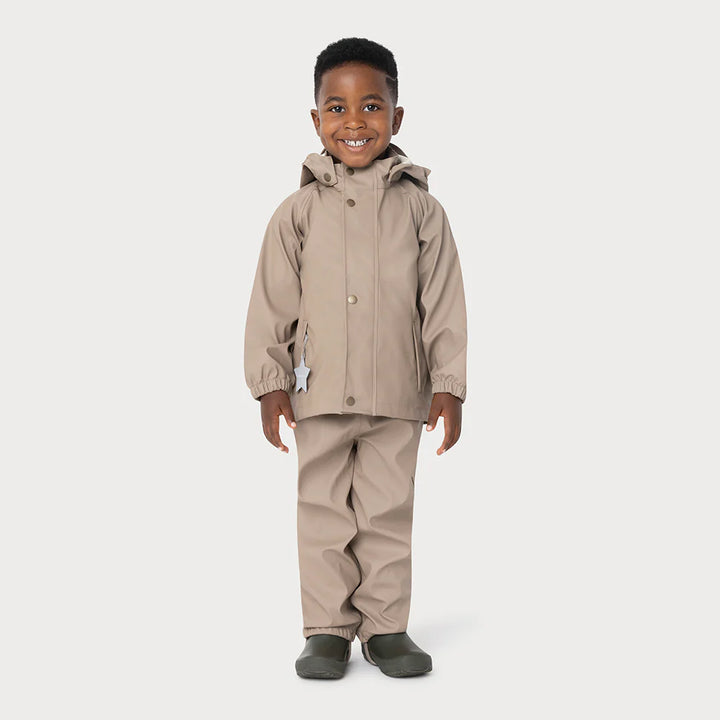 MINI A TURE Kids MATREINAR Rain Set - Grey Brown