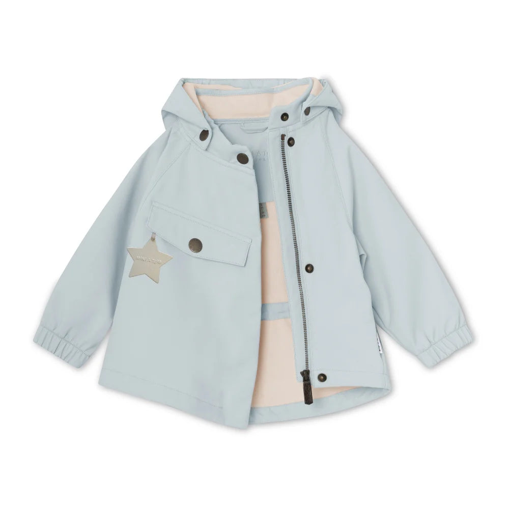 >MINI A TURE Kids MATWAI Spring Softshell Jacket - Pearl Blue