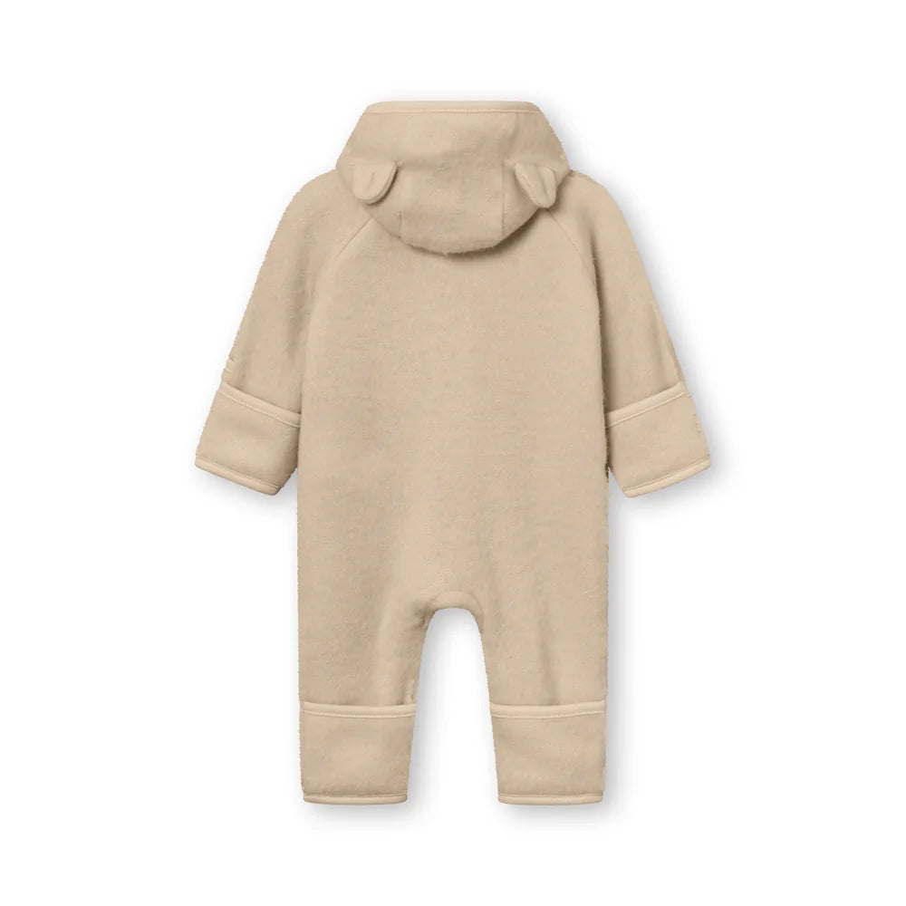 MINI A TURE Baby MATJELA Wool Fleece Jumpsuit - Sesame
