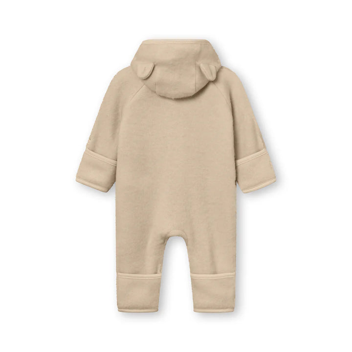 MINI A TURE Baby MATJELA Wool Fleece Jumpsuit - Sesame