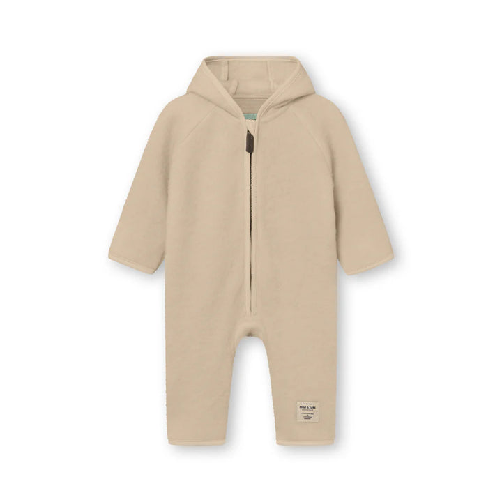 MINI A TURE Baby MATJELA Wool Fleece Jumpsuit - Sesame