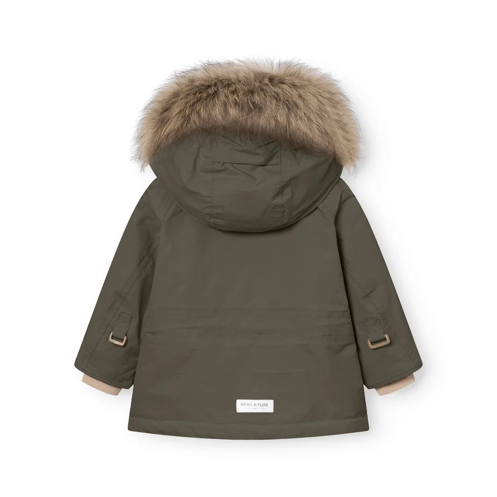 MINI A TURE Kids WANG Winter Jacket w/ Fur Hat - Olive Night