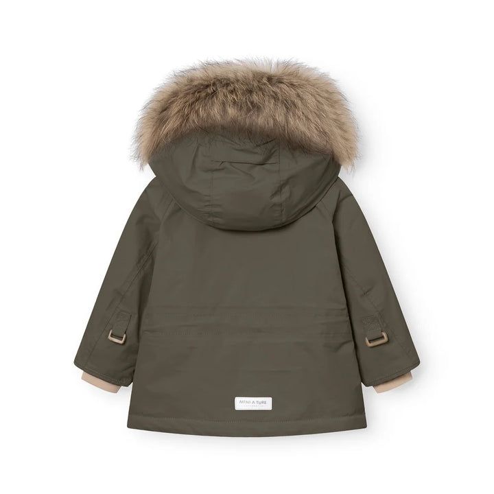 MINI A TURE Kids WANG Winter Jacket w/ Fur Hat - Olive Night