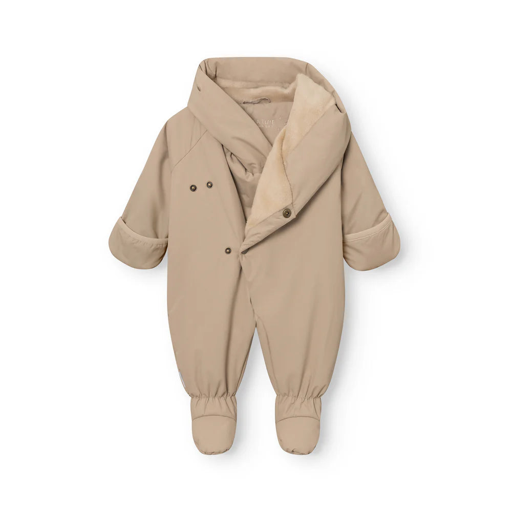 MINI A TURE Baby MATFIANNA Winter Pramsuit with Feet - Savannah Tan