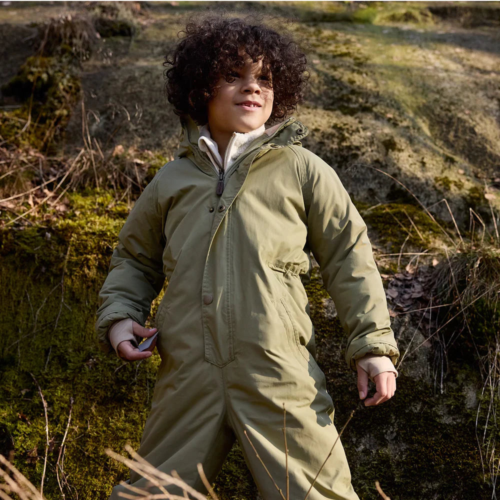 MINI A TURE Kids MATWILBO Lightly Padded Winter Snowsuit - Aloe Green