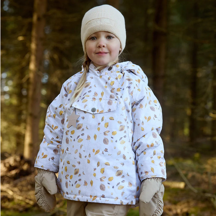 MINI A TURE Kids WANG Fleece Lined Winter Jacket - Falling Winter Leaves