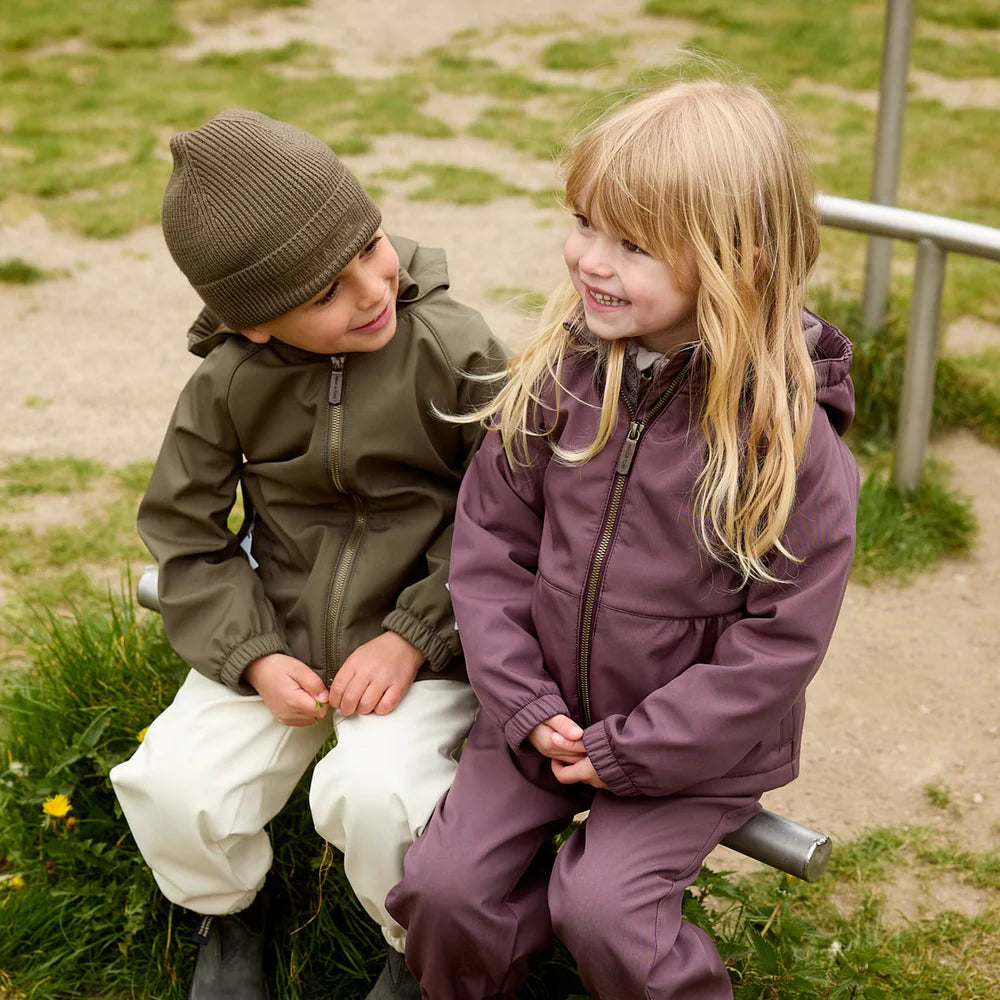 MINI A TURE Kids MATBRIDDI+MATAIANO Softshell Jacket+Pants Set - Huckleberry Plum