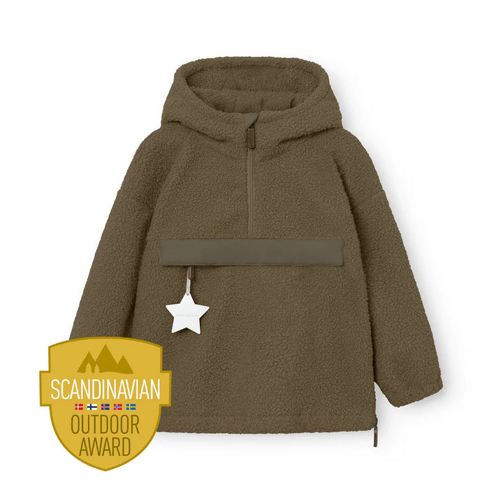 MINI A TURE Kids MATARMAN Sherpa Anorak Jacket - Capers Green