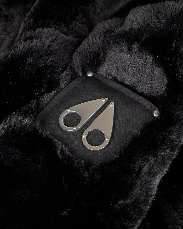 Moose Knuckles Kids Monroe Bunny Faux Fur Jacket With Hood - Black