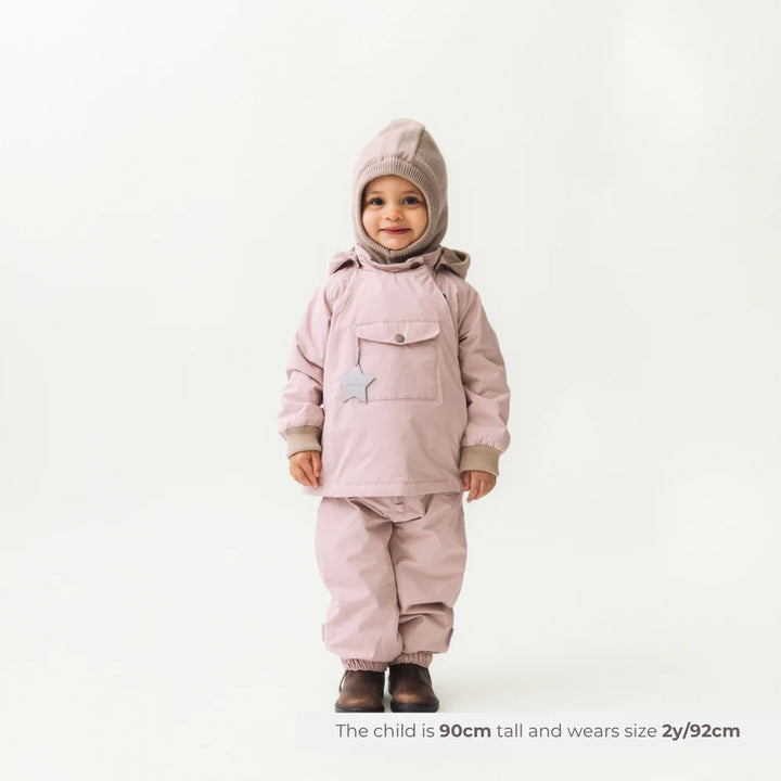 MINI A TURE Kids MATJORK Wool Fleece Hood - Tarmac Green