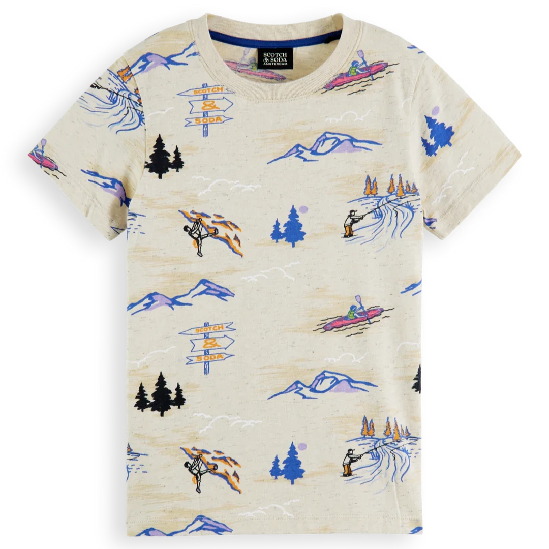 SCOTCH & SODA Kids Relaxed-Fit Organic Cotton Printed T-Shirt
