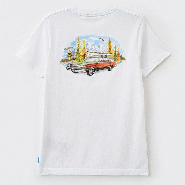 SCOTCH & SODA Kids Relaxed-Fit Organic Cotton Printed T-Shirt - White