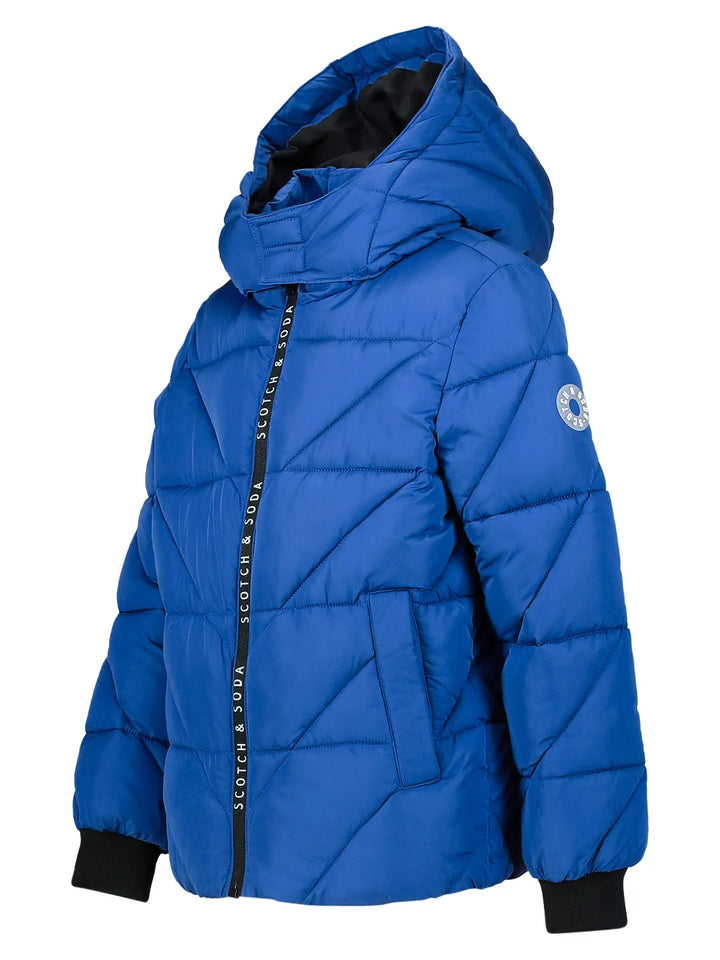 Scotch & Soda Kids Water Repellent Puffed Winter Jacket with Removable Hood