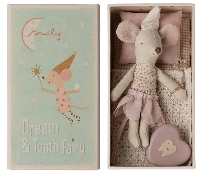 Maileg Tooth Fairy Mouse, Little Sister in Matchbox
